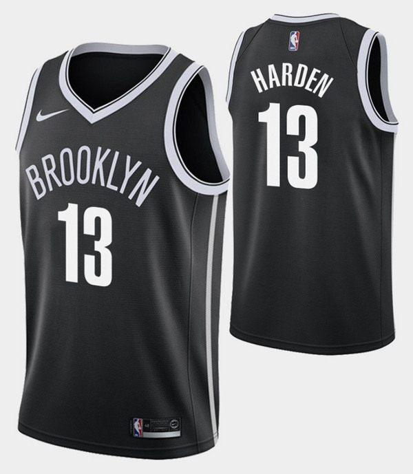 Men's Brooklyn Nets #13 James Harden Black NBA Icon Edition Swingman Stitched Jersey Men's Brooklyn Nets #13 James Harden Black NBA Icon Edition Swingman Stitched Jersey